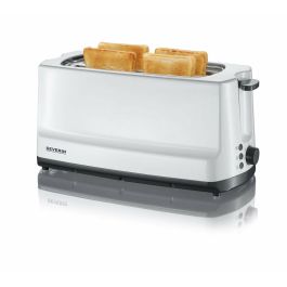 Severin AT2234 Tostadora de 4 rebanadas, 2 ranuras largas, 1400W, para tostar, descongelar y recalentar, soporte de repostería, autocentrante
