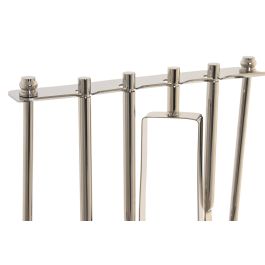DKD Home Decor Set de 4 Accesorios de Cóctel Glam Inox Acacia Plateado Natural 9x30x25.5 cm