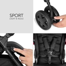Hauck Cochecito de Caña Sport, Plegable y Reclinable para Viaje, Ligero, Acolchado, con Arnés 5 Puntos, Rojo