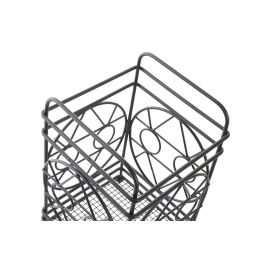 DKD Home Decor Cubertero Cottage Negro Metal 12 x 12 x 20 cm