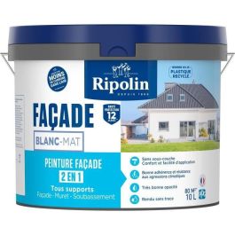 Pintura para fachadas clásica 2 en 1 - RIPOLIN - 474646 - Blanco - Mate - 10 L Precio: 117.58999978. SKU: B1266MJQCV