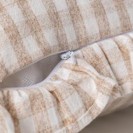 Cojín Cuadros Beige Algodón 50 X 30 cm