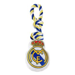 Cerdá Juguete de Cuerda para Perro | Licencia Oficial Real Madrid | Accesorios para Mascotas | Ideal para Masticar y Jugar | Blanco | 15x33x10 cm