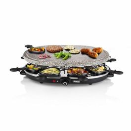 Raclette Princess 8 Oval Stone Grill Party Negro Gris