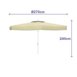 Marbueno Sombrilla Aluminio 8 Barillas D270 cm Polyester Blanca Jardin, Piscina y Terraza 10182 Marbueno Sombrilla Aluminio 8 Barillas D270 cm Polyester Blanca Jardin, Piscina y Terraza 10182