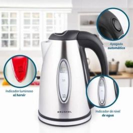 Grunkel HV-16GX Hervidor de Agua 2000W, 1.7L Capacidad, Apagado Automático, Seguridad, Acero Inoxidable, Libre BPA, Blanco
