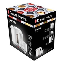 Russell Hobbs Hervidor Travel 23840-70, Hervidor de Viaje 0.85L, Blanco, Compacto y Ligero con Tazas Incluidas