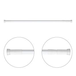 Edm Barra de cortina blanca de aluminio extensible 75 x 125 cm Edm Barra de cortina blanca de aluminio extensible 75 x 125 cm