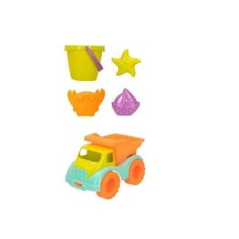 Color Baby Camión de Playa 18 cm con Pala, Rastrillo, Cubo y 3 Moldes - Juguete Infantil para Verano