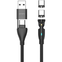 4smarts Cable Magnético USB-C/A GravityCord 100W 1.8m Negro para Carga Rápida y Sincronización de Datos
