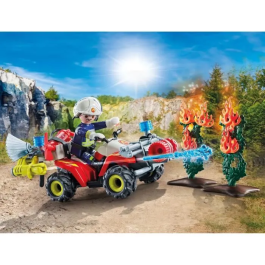 Playmobil Quad de Bomberos con Cañón de Agua Action Heroes 71825 para Misiones de Rescate