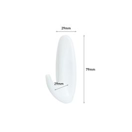 Command 17081b Gancho Adhesivo Mediano Blanco, 29x79x29 mm, para 1.3 kg, 2 Unidades + 4 Tiras