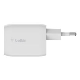 Belkin Cargador WCH013vfWH 65W GaN Boost Charge Pro, Blanco, 2 Puertos USB-C, Carga Rápida para Portátil y Móvil