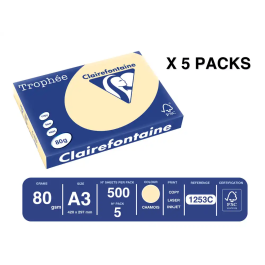 Trophee Papel Color A3 80gr Arena Pastel Paquete 500 Hojas