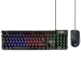 Ewent PL3201 Teclado y Ratón Gaming USB QWERTY Español Negro, Retroiluminación RGB, 3600 DPI, 104 Teclas