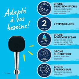 GROHE Vitalio Comfort 110 26399001 Set de ducha con rociador de 2 chorros, soporte y flexo - Ahorro de agua GROHE Vitalio Comfort 110 26399001 Set de ducha con rociador de 2 chorros, soporte y flexo - Ahorro de agua