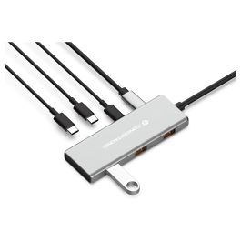 Conceptronic HUBBIES17G Hub USB 3.2 Gen 2 de 7 Puertos (4x USB-C, 3x USB-A) hasta 10 Gbps con Power Delivery 100W
