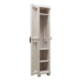 SPACESAVER 35 PLASTIKEN Armario alto 1 puerta con estantes - A 35 x P 45 x A 184 cm - Gama Space SAVER - Interior y exterior SPACESAVER 35 PLASTIKEN Armario alto 1 puerta con estantes - A 35 x P 45 x A 184 cm - Gama Space SAVER - Interior y exterior