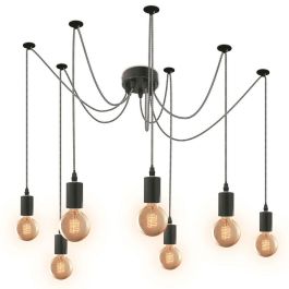 Home Deco Light Lámpara Araña Luminaire 7 Bombillas E27 Casquillo d.10 cm Cable Tejido Moderno Precio: 43.49999973. SKU: B18XLPWV3R