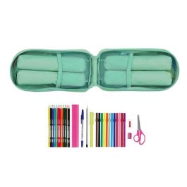 Safta Plumier Mochila Blackfit8 Turquesa C/4 Compartimentos Llenos