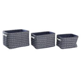 Cesta DKD Home Decor Azul Marino Blanco 28 x 25 x 38 cm Set de 3 Precio: 19.98999981. SKU: S3028884