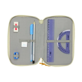 Plumier Triple Mufasa Verde Beige 12,5 x 19,5 x 5,5 cm 37 Piezas