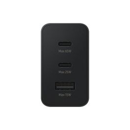 Samsung EP-T6530NBEGEU Cargador de Pared 65W Triple Puerto para Carga Rápida con 2x USB-C y 1x USB-A Negro