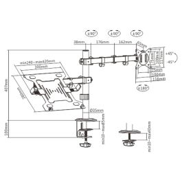 Gembird MA-DA-03 soporte para monitor 81,3 cm (32") Escritorio Negro Gembird MA-DA-03 soporte para monitor 81,3 cm (32") Escritorio Negro