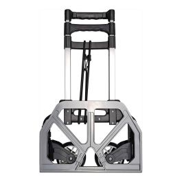 Edm Carrito de transporte reforzado plegable con ruedas, capacidad 60kg, aluminio