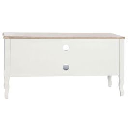 DKD Home Decor Mueble TV Mediterráneo Colección Bayona 2023 Madera Paulownia Blanco Azul Celeste 120x48x60 cm con 4 Cajones y 3 Puertas
