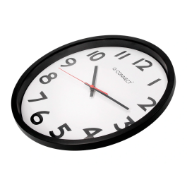 Reloj de Pared Q-connect Redondo Plástico Oficina 34 cm Marco Negro
