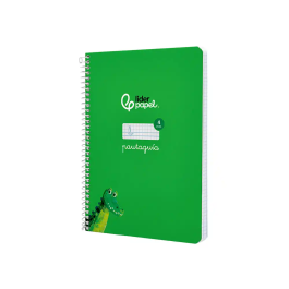 Liderpapel Cuaderno Espiral A5 Tapa Dura 80 Hojas 90gr Cuadro Pautado 4mm Verde