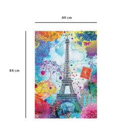 Nathan 12000950 Puzzle 1500 Piezas Torre Eiffel multicolor/Lars Stewart Adultos y Niños a partir de 14 años Calidad Premium