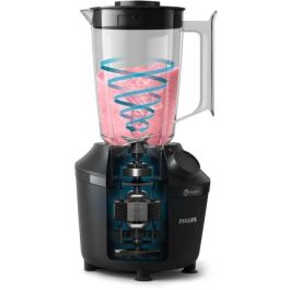 Philips HR2041/41 Licuadora Daily de Vaso 450W Negra, 1.9L, Tecnología ProBlend 4, Función Pulso, Accesorio Botella