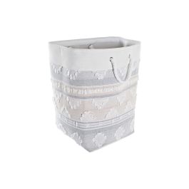 DKD Home Decor Cesta Boho Gris Blanco Algodon 35 x 55 x 35 cm (2 Unidades)
