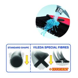 Vileda Cepillo Escoba Always Clean Pet Pro para Suelos y Alfombras, Mango Telescópico 130cm