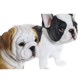 DKD Home Decor Figura Decorativa de Perro Estilo Shabby Hecha a Mano de Resina Negra, Marrón y Blanca 12x17x22 cm (Lote de 4 Unidades Surtidas)