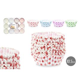 Kinvara Set 150 Moldes de Papel con Puntos Surtidos 10,5 cm para Repostería, Azul, Lila, Rojo, Verde (Set de 48)