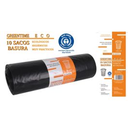 Greentime 10 Sacos de Basura Eco, 120 x 150 cm, 240L, G200 (10 Unidades)