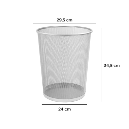 Q-connect Papelera Metálica Rejilla Gris 295x345mm 19 Litros