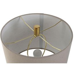DKD Home Decor Lámpara de Sobremesa Scandi Blanco de Gres con Pantalla de Lino, 30x64x30 cm, Casquillo E27, Compatible LED