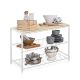 Confortime Estanteria 3 Niveles Metal Madera Blanca 29 x 58 x 7 cm