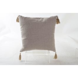 DKD Home Decor Cojín Decorativo Boho Terracota Beige 40x40x10 cm de Polyester con Cremallera - Colección Desert Oasis - Pack de 4 Unidades