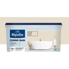Pintura especial para paredes de baño y cocina RIPOLIN - Blanco mate satinado, 2L Pintura especial para paredes de baño y cocina RIPOLIN - Blanco mate satinado, 2L