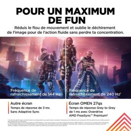 HP OMEN 27qs - Monitor Gaming 27 Pulgadas QHD (2560x1440) 240Hz, Compatible con NVIDIA G-SYNC, Panel IPS