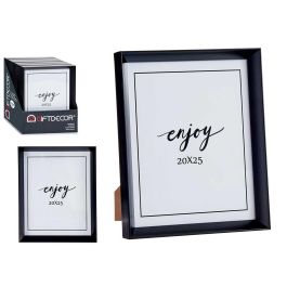 Portafoto plástico moldura negro 20x25 cm Giftdecor - Con apoyapie y gancho (24 Unidades) Precio: 96.49999986. SKU: S3608623