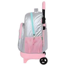 Mochila Escolar con Ruedas Benetton Silver Acolchado Plateado 33 X 45 X 22 cm