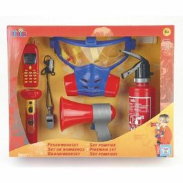 Klein FIRE FIGHTER HENRY - Conjunto de Bombero para Niño con 7 Piezas: Máscara, Extintor, Linterna Funcional, Megáfono, Móvil, Silbato e Insignia - +3 años