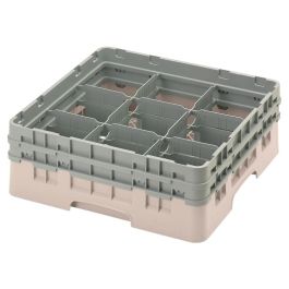 CAMBRO - 9S434-414 - Cesta de lavado 9 comp. 2 alturas - 14,8 cm Ø máx. - alt. máx. 13,5 cm - 50 x 50 x 18,4 cm - Cerceta Precio: 60.5. SKU: B1G4K84FBS