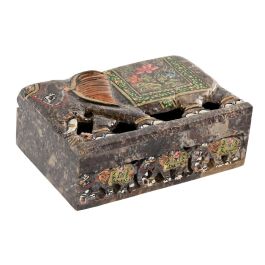 DKD Home Decor Caja Decorativa de Piedra estilo Indio con Elefante, Marrón Multicolor, Dimensiones: 10 cm Largo x 15 cm Ancho x 5.5 cm Alto Precio: 14.49999991. SKU: B17QBYLC5B